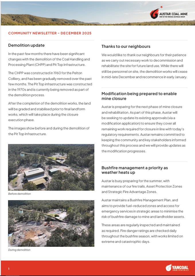 news_dec_2025 Austar Community Newsletter December 2025