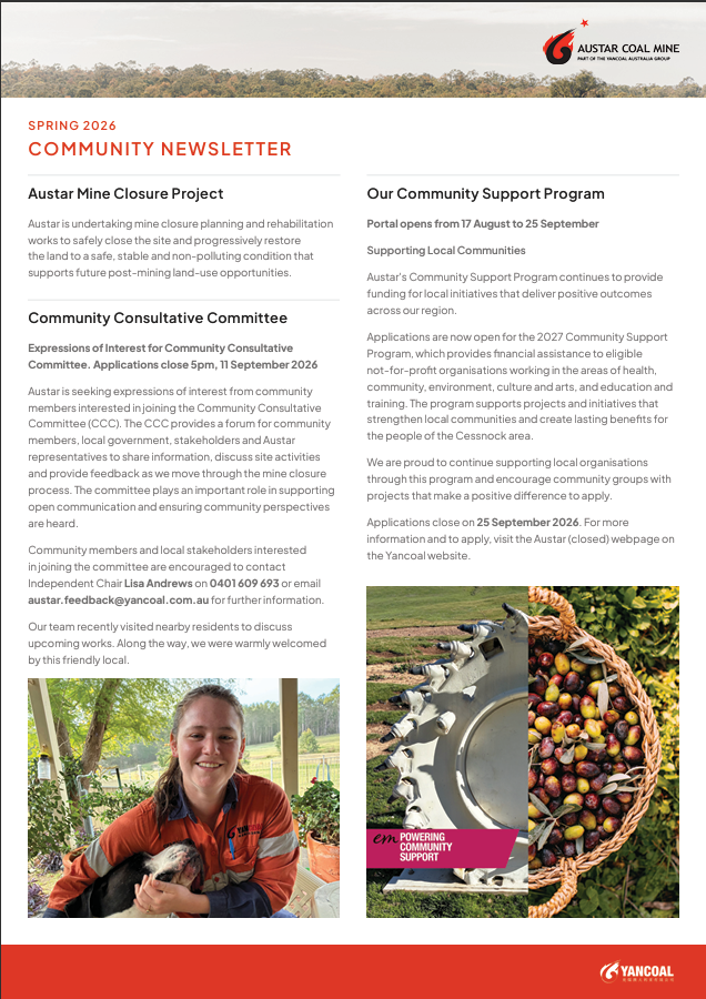 sept2026newsaustar Austar Community Newsletter September 2026